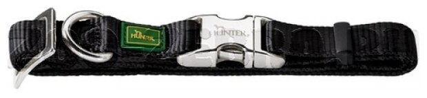 Hunter ошейник для собак ALU-Strong S (30-45 см) нейлон с металлической застежкой черный - фотография № 5