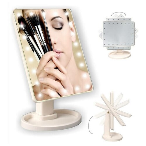 фото Зеркало для макияжа с подсветкой (модель с usb, 22 диодами и 10* увеличением) tnd