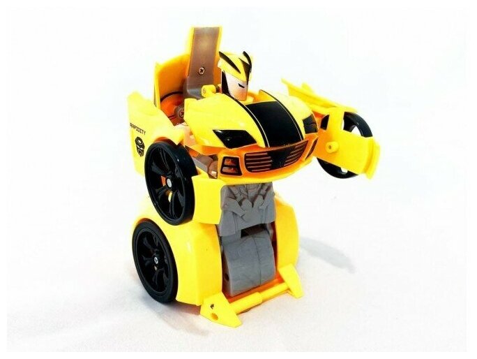Робот трансформер мини на пульте управления (звук, свет, 1:24) желтый