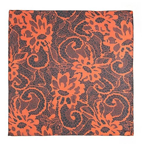 фото Платок женский текстильный kc392_63-5, цвет черный/оранжевый, р-р 70*70 rossini