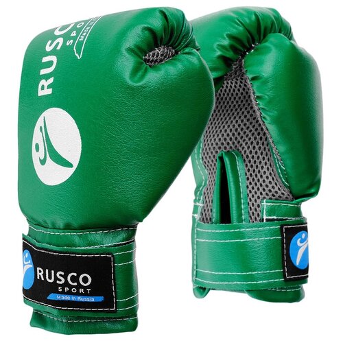 RuscoSport Перчатки боксёрские RUSCO SPORT, детские, 6 унций, цвет зелёный