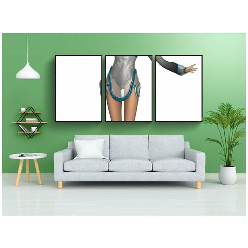 фото Набор модулных постеров для интерьера "манга, аниме, женщина" 60x90 см. в тубусе, без рамки lotsprints