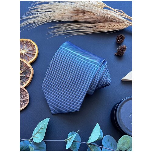 галстук бабочка темно синяя с полосатой текстурой Галстук 2beMan, голубой