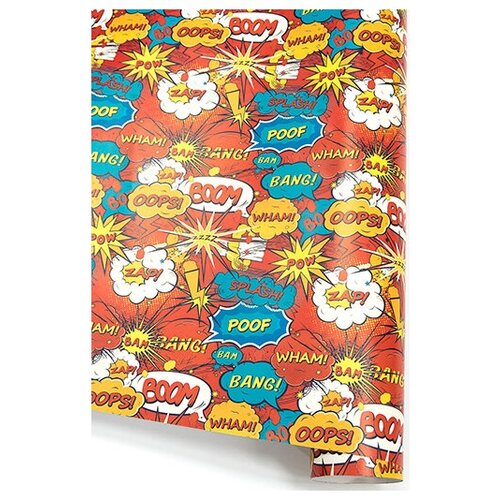 фото Упаковочная бумага (0,7*1 м) яркий взрыв, красный, 10 шт. дон баллон