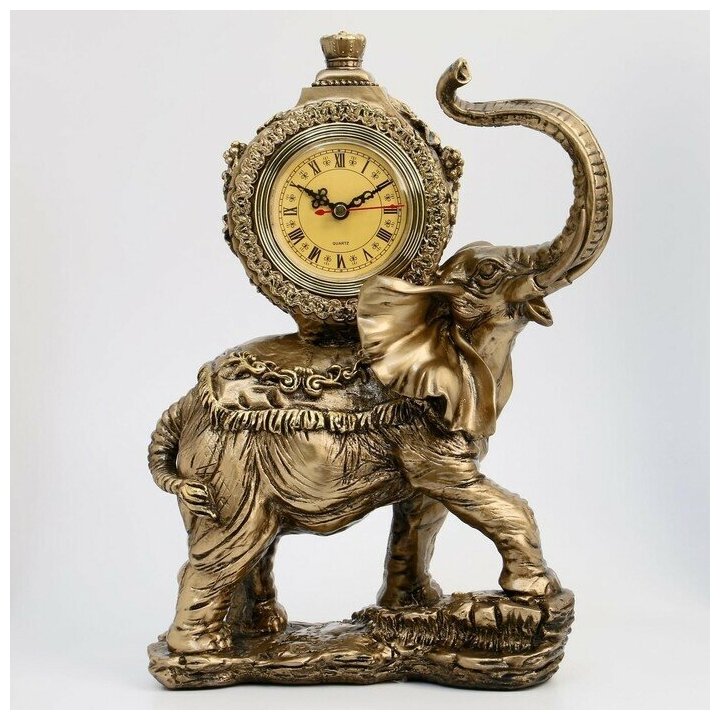 Часы настольные 'Слон', цвет бронзовый 35х22х10 см