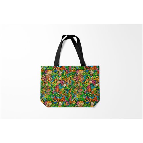 фото Сумка-шоппер / 46х35 см / популярные иллюстрации / искусство тибетский коллаж burnettie