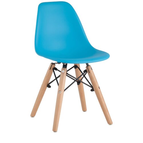Стул Eames DSW детский голубой, полипропилен, сталь, натуральный массив бука