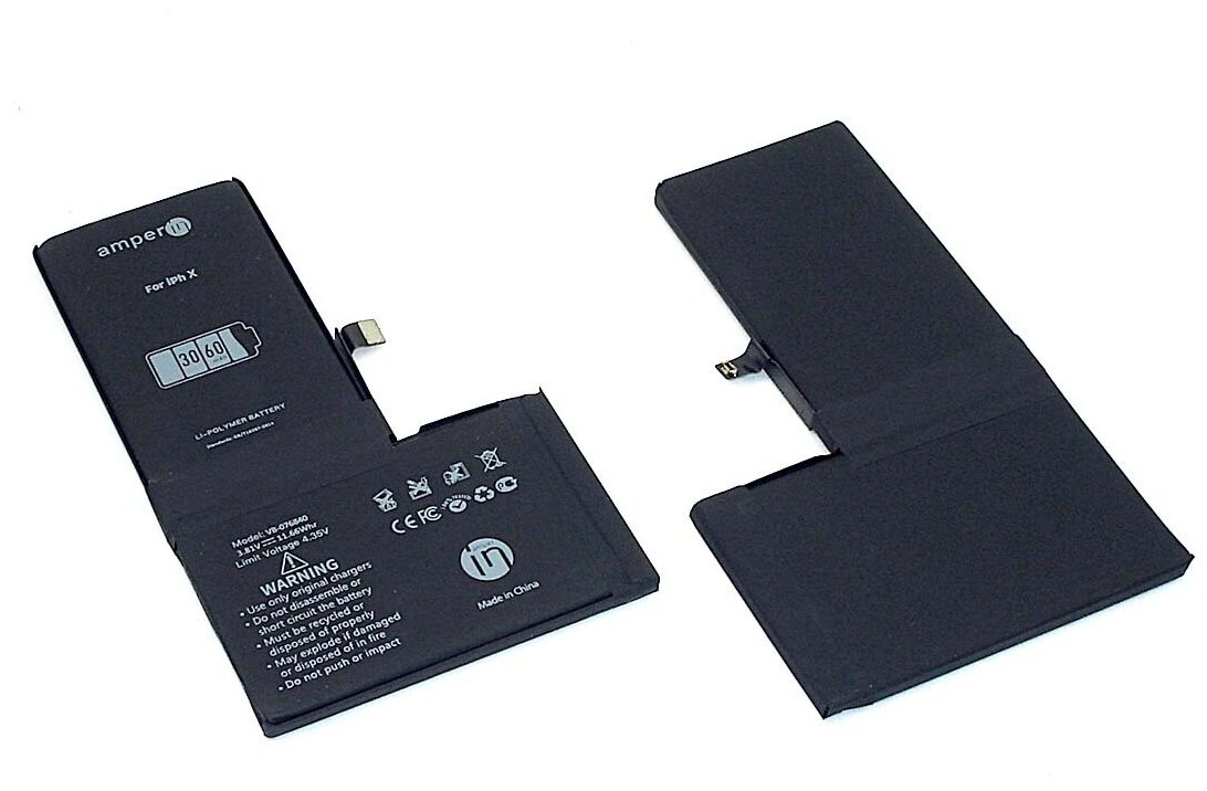 Аккумулятор (аккумуляторная батарея АКБ) Amperin для Apple iPhone X 3.81В 3600мАч Li-Pol усиленный аккумулятор