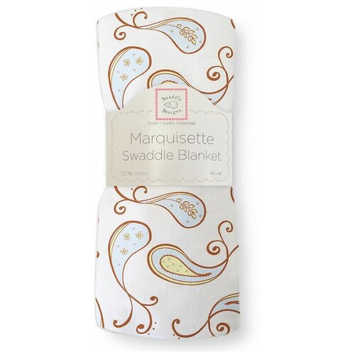 SwaddleDesigns (США) Муслиновая детская пеленка Pstl Blue Paisley