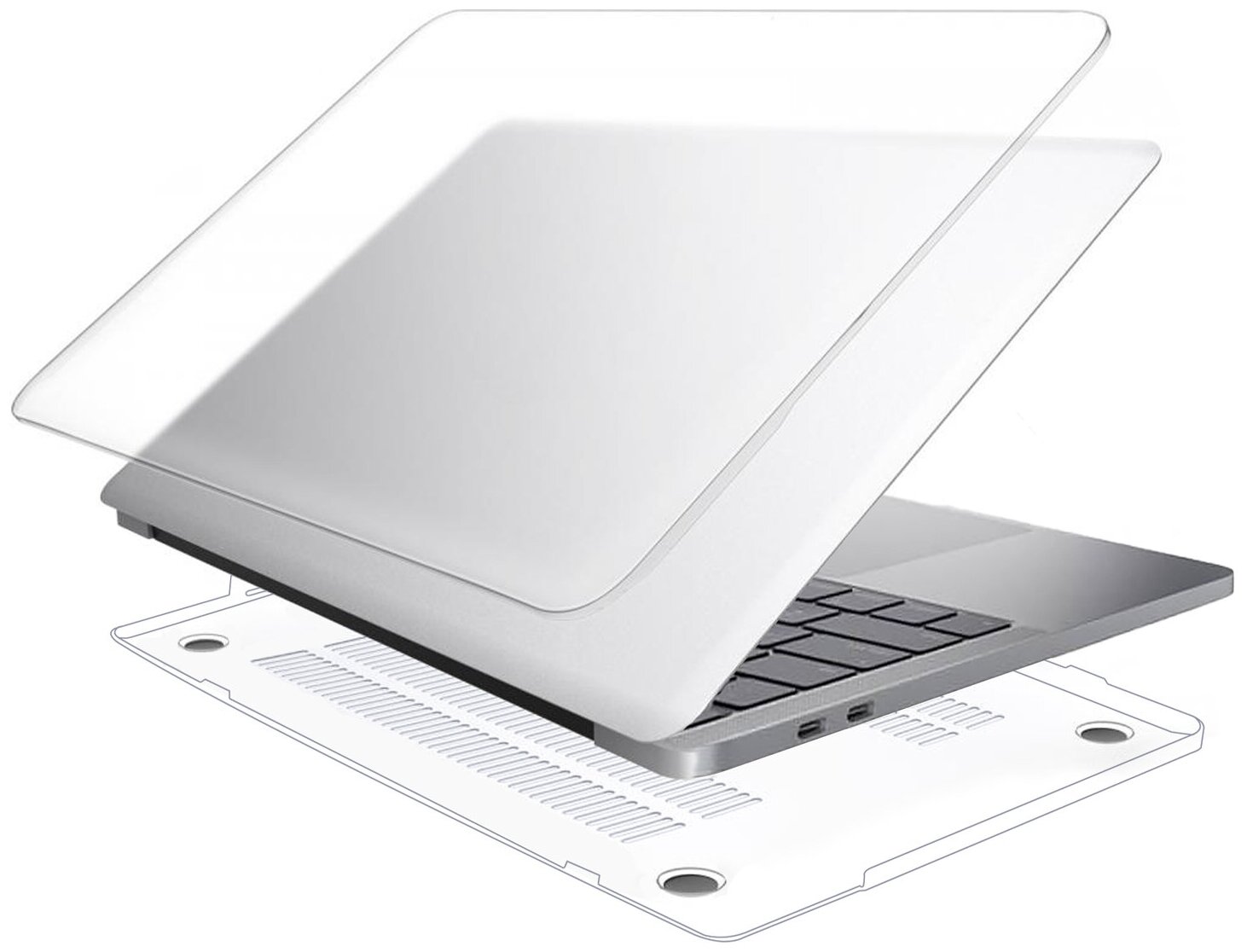 Чехол для MacBook Pro 13 Toughshell HardCase 2020/2016 кристалл черный