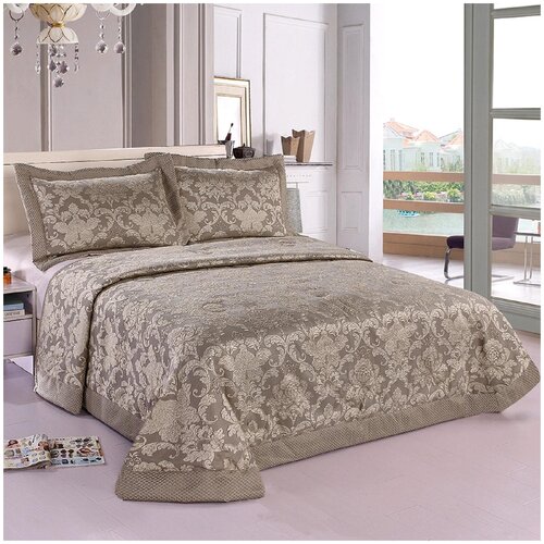 Покрывало Sorrento Deluxe 230x250cm + 2 наволочки 50x70cm м2006 серый 1108-11