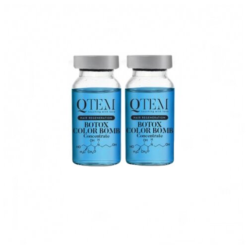 QTEM Hair Regeneration Botox Color Bomb, 15 мл, 2 шт., ампулы восстанавливающий спрей qtem hair regeneration botox instant strong effect 150 мл