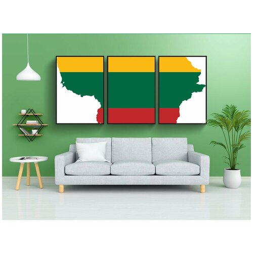 фото Набор модулных постеров для интерьера "литва, страна, европа" 60x90 см. в тубусе, без рамки lotsprints