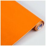Дизайнерская бумага Sadipal Пленка бархатная самоклеящаяся SADIPAL, рулон 45х100см, Оранжевый - изображение