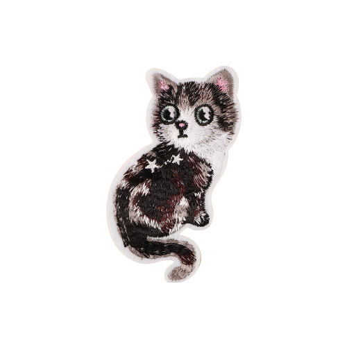 Купить Термоаппликация «Кошка», 9, 7 × 4, 5 см, цвет серый (10 шт), нет бренда, текстиль
