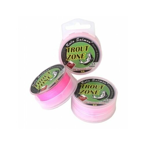фото Плетеная леска trout zone edition/hybrid 4x pe 150m pink (tzeh4pe150p-06 (150 м 0,128мм) )