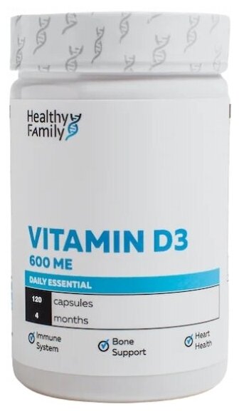 Отдельные витамины Healthy Family Vitamin D3 600ME (120 капсул)