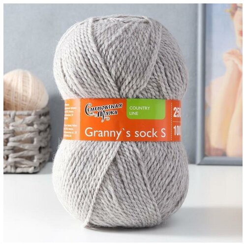 Пряжа Granny`s sock S (Бабушкин носокПШ) 30% шерсть 70% акрил 250м/100гр м. перлам. (4019), 1шт