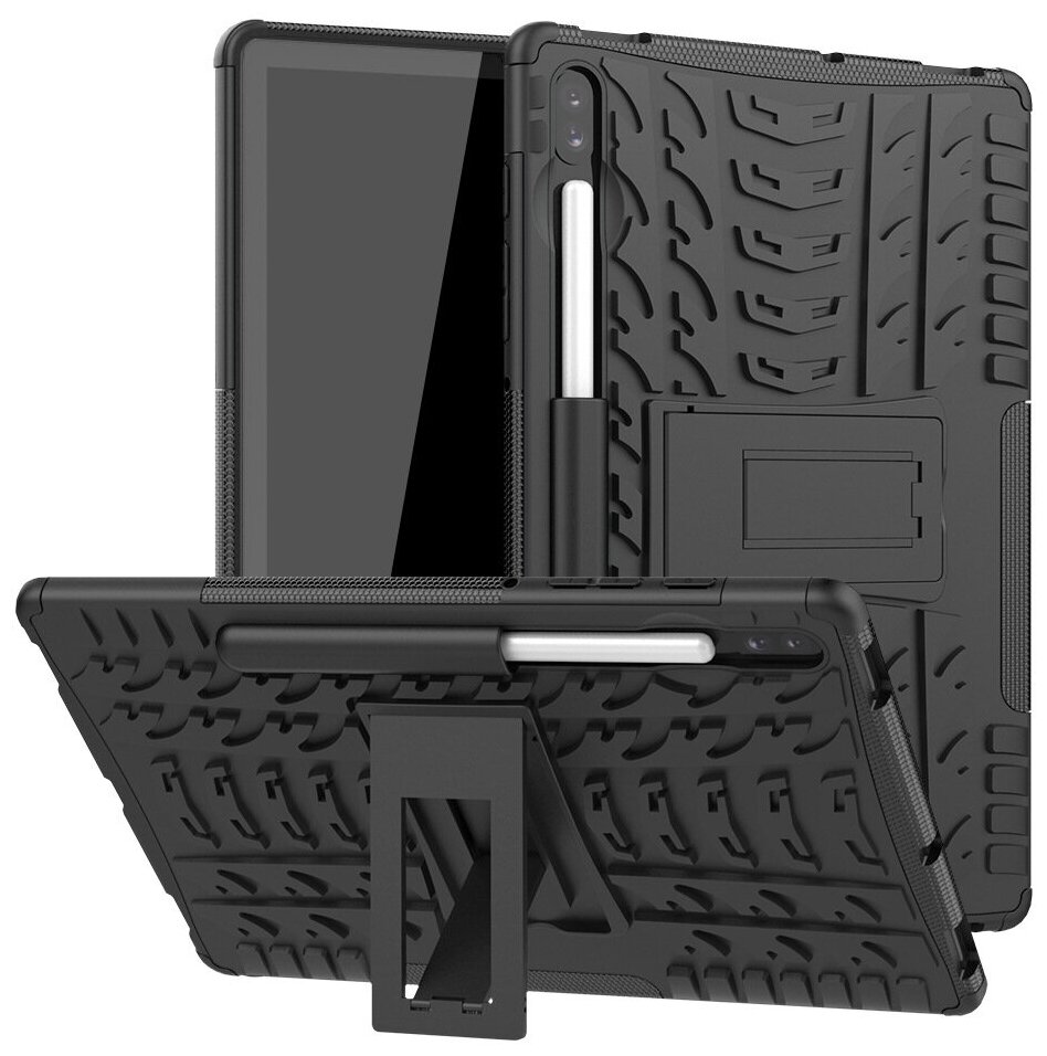 Чехол-бампер MyPads для Samsung Galaxy Tab S6 Lite 10.4 SM-P610 / P615 / S6 Lite 2022 Edition (SM-P613) противоударный усиленный ударопрочный черный
