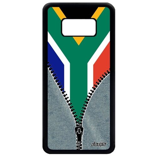 фото Яркий чехол на мобильный // samsung galaxy s8 // "флаг южной африки на молнии" стиль страна, utaupia, серый