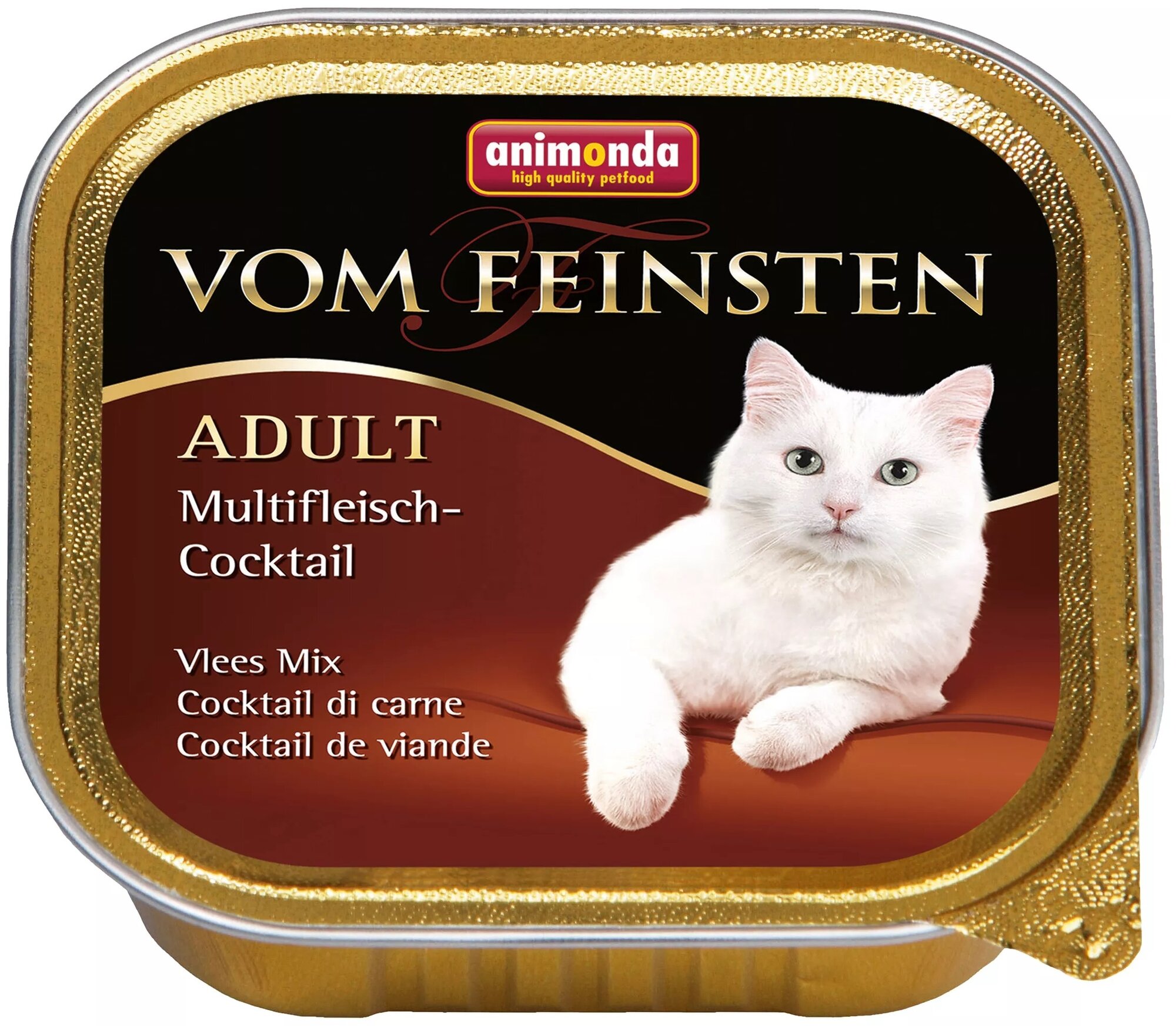 Корм для кошек ANIMONDA Vom Feinsten Adult коктейль из разных сортов мяса конс. 100г - фотография № 1