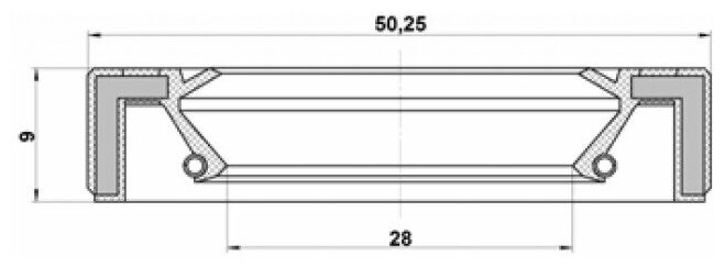 Сальник привода 28X50.25X9, FEBEST 95GAY30500909L