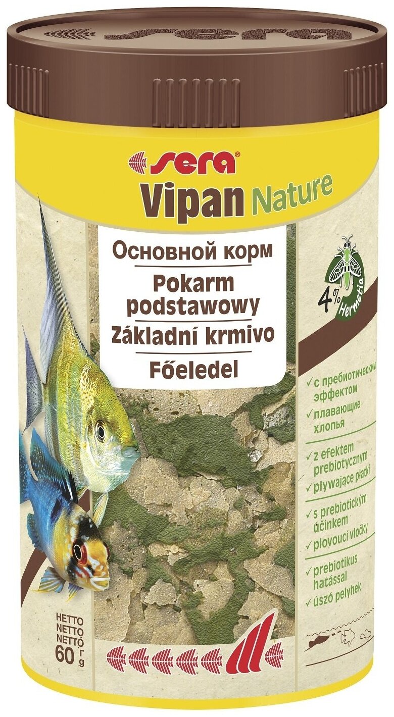 Vipan Nature основной, хлопья 250мл 60г SERA - фото №4