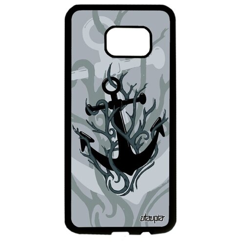 фото Противоударный чехол на смартфон // samsung galaxy s7 edge // "якорь" канат шхуна, utaupia, серый