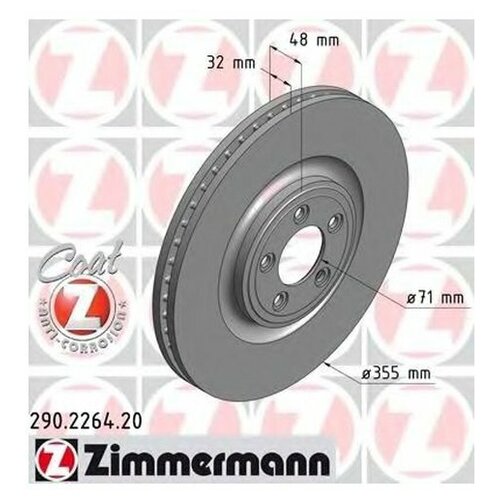 фото Тормозной диск zimmermann 290.2264.20