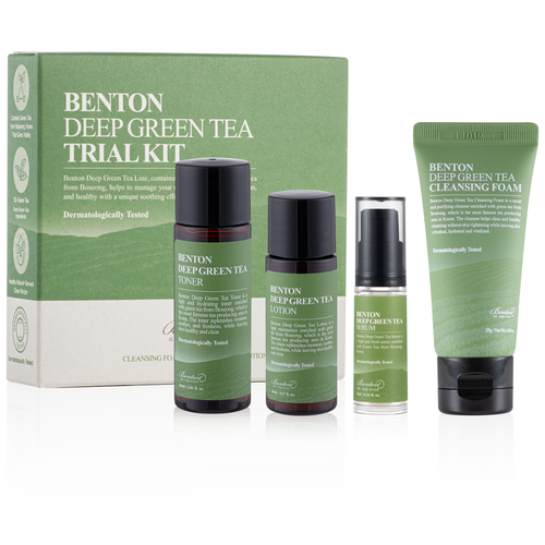 фото Набор миниатюр с зелёным чаем | benton deep green tea trial kit 30+20+5+25 ml.