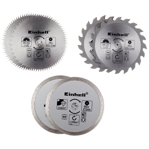 cs kit k7 система видеоконференцсвязи Набор дисков для дисковой пилы TC-CS 860 Kit Einhell (4502128) 85x10 мм (6 шт.)