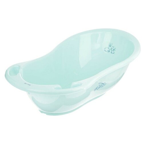 34005 ванночка детская happy baby для купания bath comfort 40л съемная горка со сливом ванна детская серый Ванна детская Кролики со сливом, 86 см, цвет бирюзовый