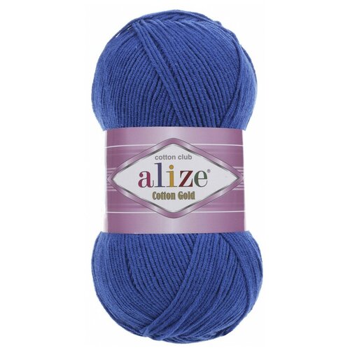 Пряжа Alize COTTON GOLD 141 василек. Упаковка - 5 мотков пряжа alize cotton gold hobby 141 василек 5 шт по 50 г alize