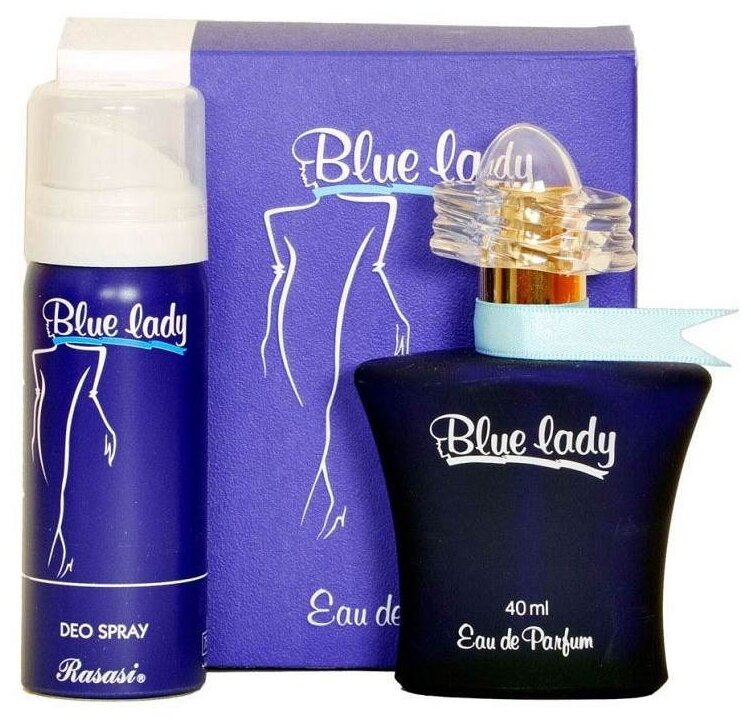 Набор Blue Lady EDP Spray 40 Ml, Deodorant Body Spray 50 Ml / Синий Женский(40 Мл), Део (50 Мл)