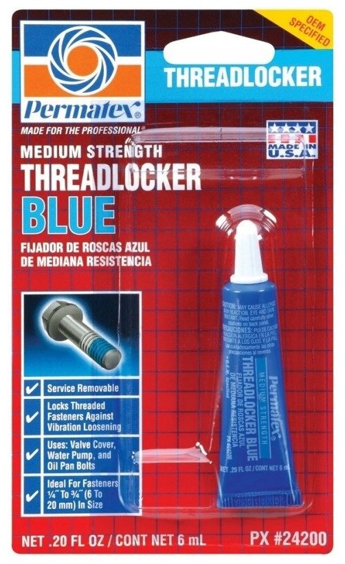 Фиксатор резьбовых соединений средней фиксации разъемный PERMATEX Threadlocker Blue 09178/24201/24210/24225/24250