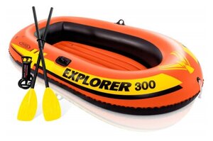 Лодка надувная Intex Explorer 300 с веслами и насосом 211х117х41см 58332NP