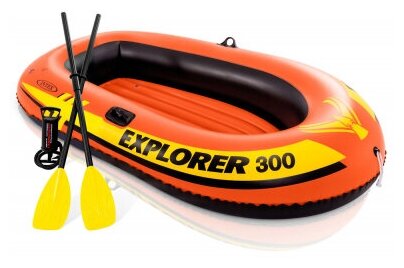 Лодка надувная Intex Explorer 300 с веслами и насосом 211х117х41см 58332NP