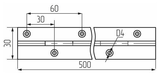 Петля рояльная 500мм, без покрытия ( 4 шт. ) - фотография № 2