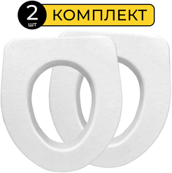 Комплект теплых сидений, 2 шт., 40х45х7 см., для дачного, уличного туалета, пенопластовые, садовые.