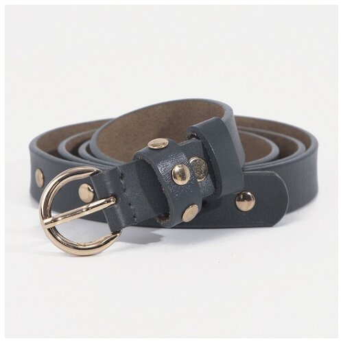 фото Ремень женский, гладкий, пряжка золото, ширина - 1,2 см, цвет серый gorodok