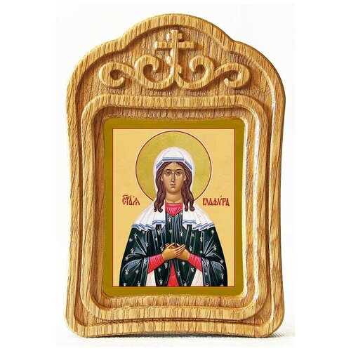 Праведная Глафира Амасийская, дева, икона в резной деревянной рамке