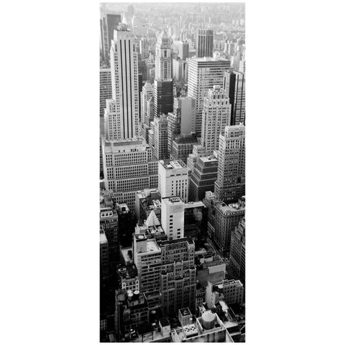 Самоклеящиеся фотообои Нью-Йорк, размер: 90x210 см, эффект: черно-белый, отраженный