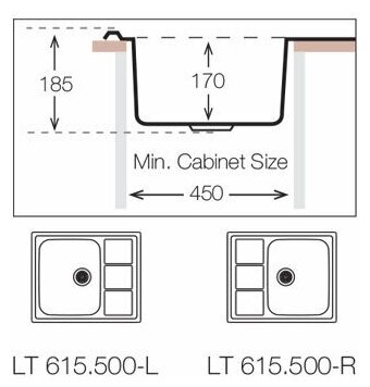 Кухонная мойка TopZero LTL615.500. GT8K - фотография № 5