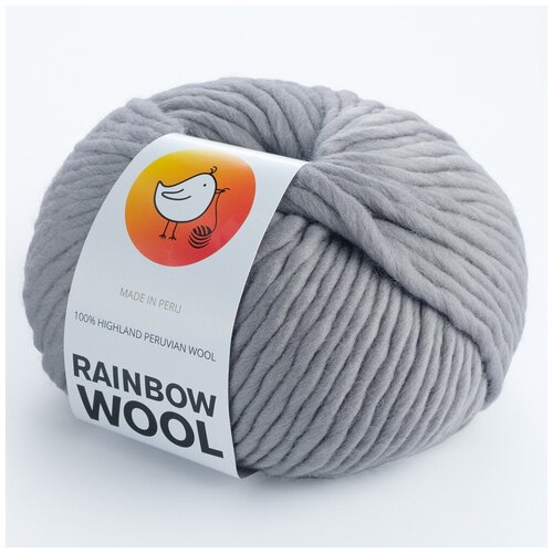 Пряжа для вязания RAINBOW WOOL (ULTIMATE GRAY), 80м, 200гр, 100% Перуанская шерсть