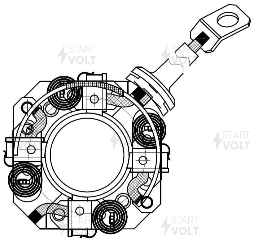 Щёткодержатель Стартера Hyundai Santa Fe Ii 09-/Kia Sorento Ii 09- 2.0/2.2Crdi STARTVOLT арт. VBS 0838