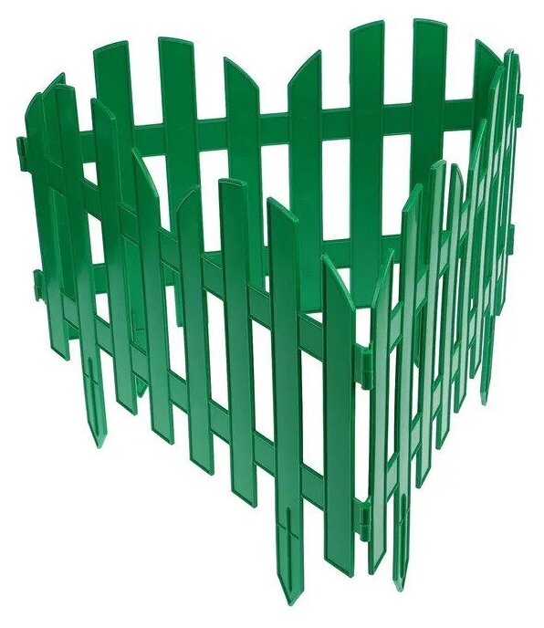 Ограждение садовое Полимерсад "Забор декоративный №4", зелёное - фотография № 2