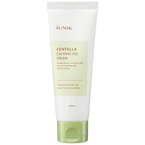 успокаивающий крем гель для лица iunik centella calming gel cream 60 мл IUNIK Centella Calming Gel Cream Успокаивающий гель-крем для кожи лица с центеллой азиатской и чайным деревом, 60 мл