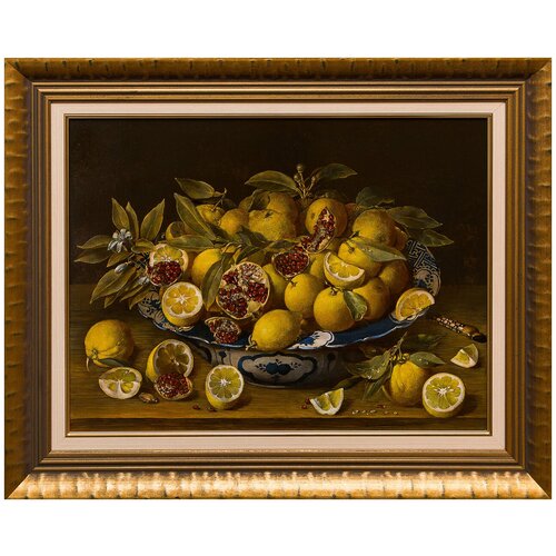 фото Картина маслом "натюрморт с лимонами, апельсинами и гранатами" михайлова русская живопись