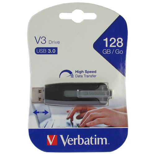USB Флеш-накопитель Verbatim V3 USB 3.0 Verbatim#49189 128GB, цвет: черный