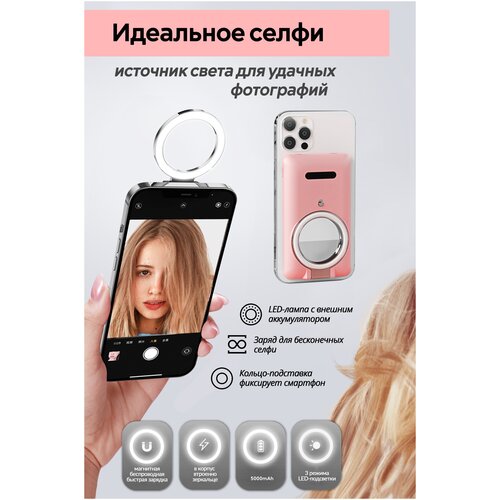 Внешний магнитный аккумулятор лампа для селфи Зеленый 243900₽